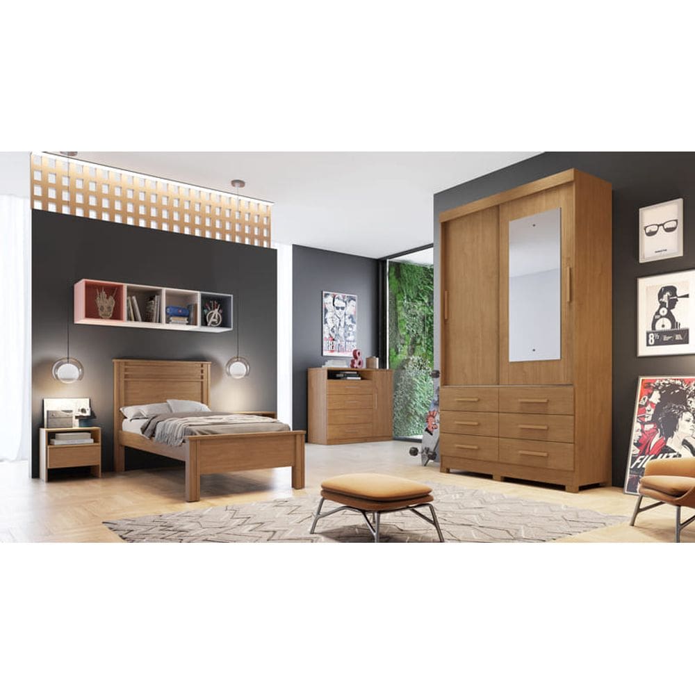 Guarda Roupa Solt Esp 2 Portas 6 Gav Buriti Novo Horizonte