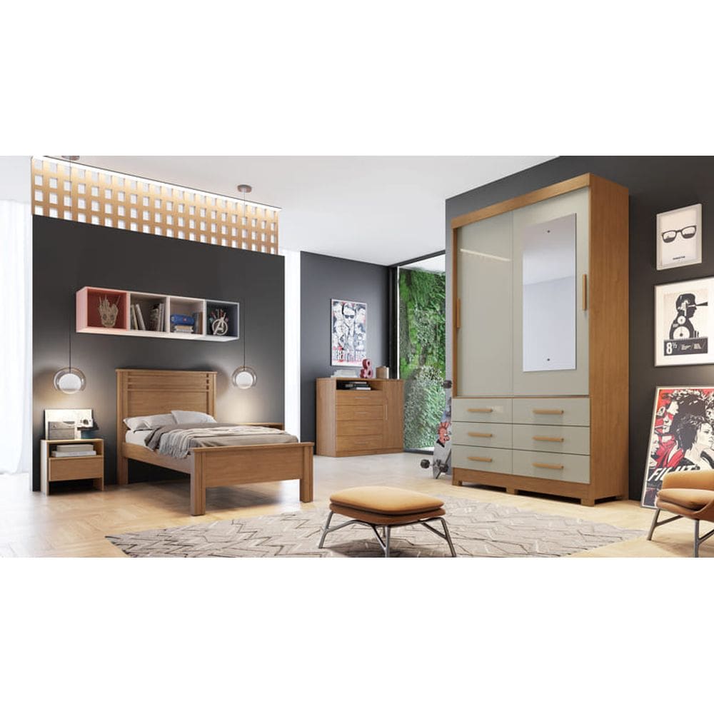 Guarda Roupa Solt Esp 2 Portas 6 Gav Buriti Novo Horizonte