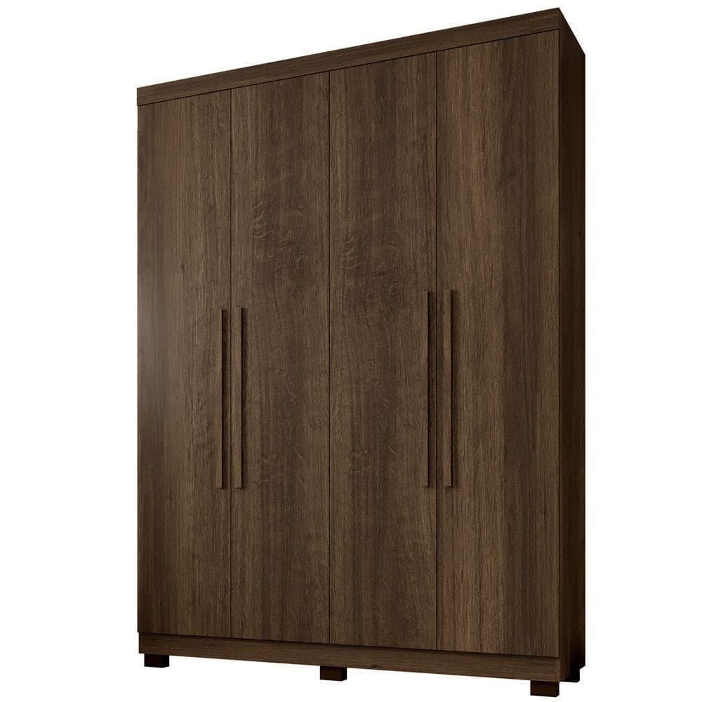 Guarda Roupa New Master 4 Portas 3 Gavetas 8 Prateleiras Imbuia