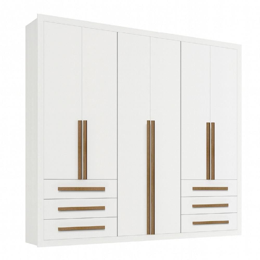 Guarda Roupas Casal 6 Portas 6 Gavetas Lotus Maxel Branco