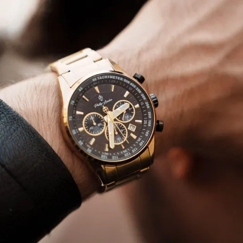 Relógio Masculino Hazard Steel Golden 43mm | Extra