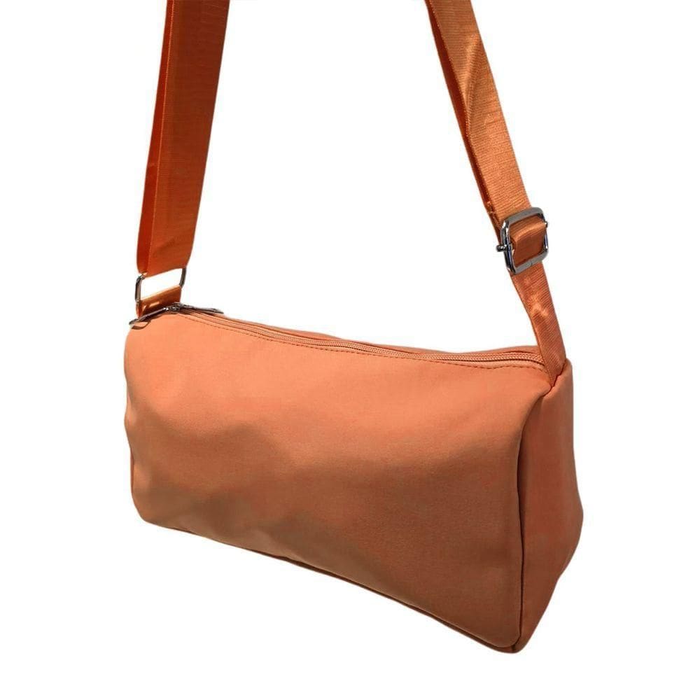 Bolsa Lateral Alça Grossa Transversal Lisa Casual Festa Salmão