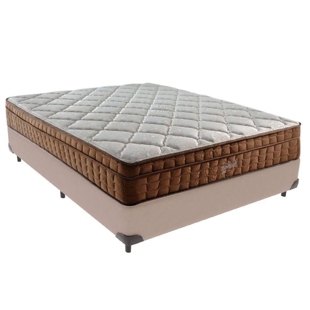 Cama Box Casal E Colchão Ortopédico Star Molas - Bege