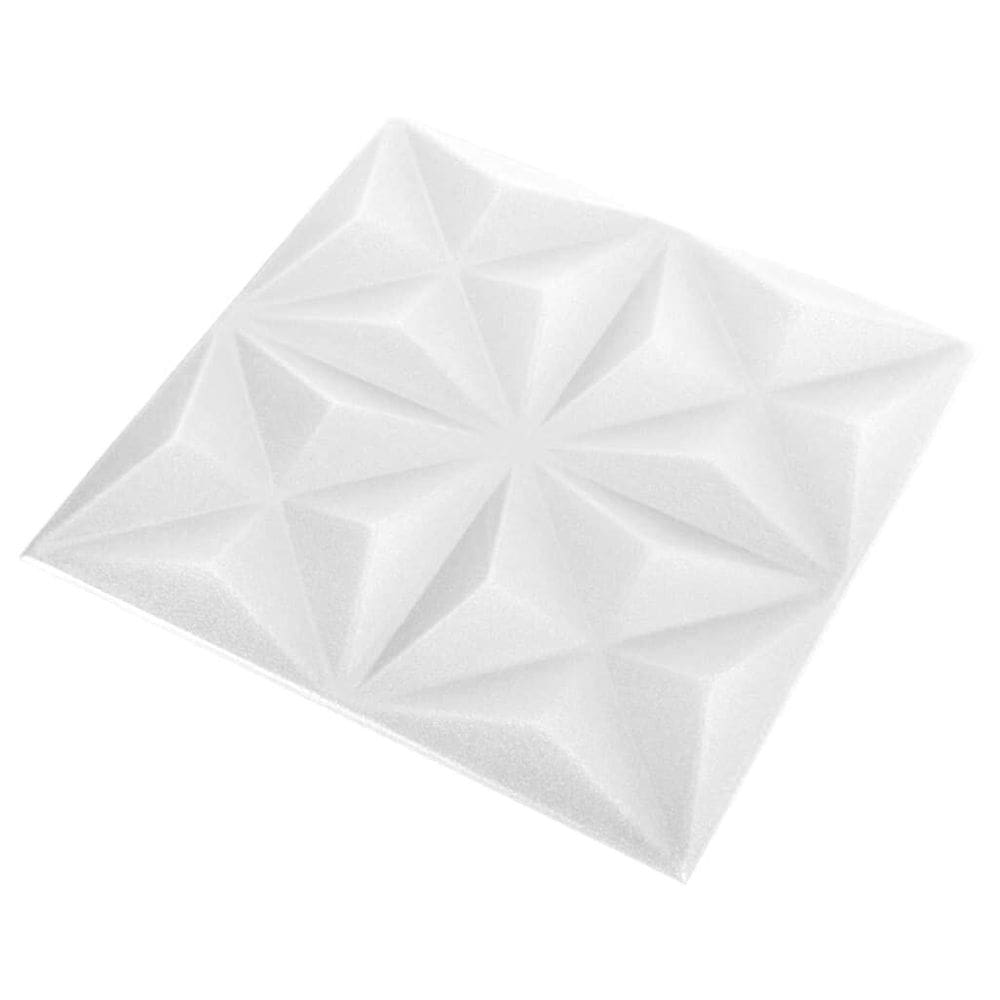 Painéis de parede vidaXL 3D Origami White 48 unidades EPS resistentes à água