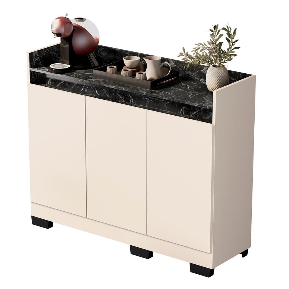 Aparador Buffet Sala Lorde Marmorizado 3 Portas