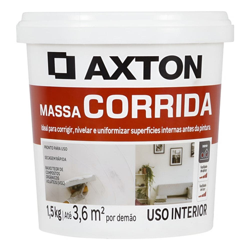 Massa Corrida Interna 1,5 Kg Axton  Pronta Para Uso