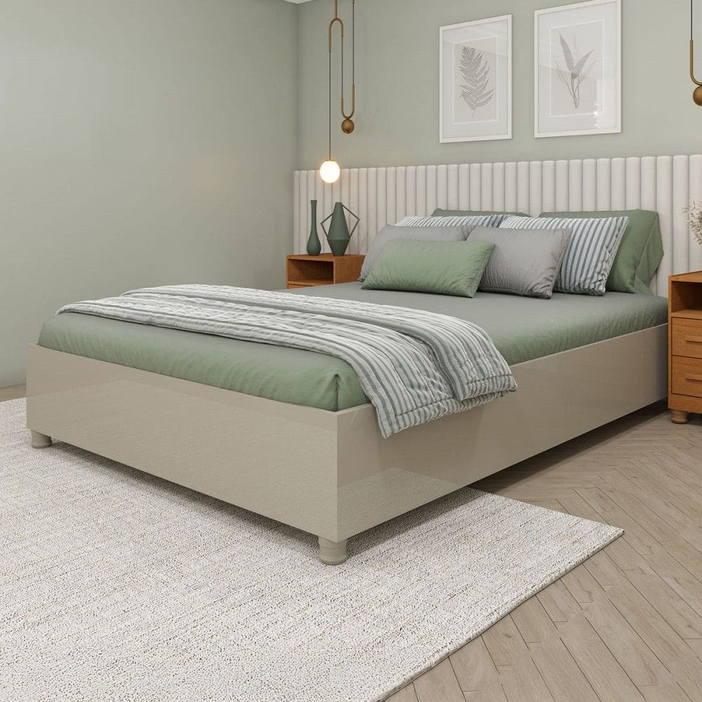 Base de Cama Box Casal Alasca Off White - Pnr Móveis