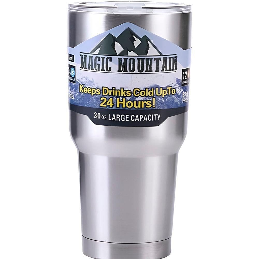 Copo Térmico Dupla Camada Com Canudo Inox 900ml Tampa Cinza