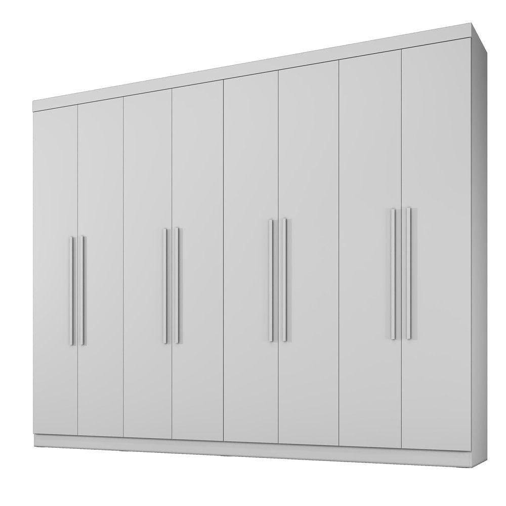 Guarda Roupa Bahia 8 Portas 4 Gavetas 8 Prateleiras Branco