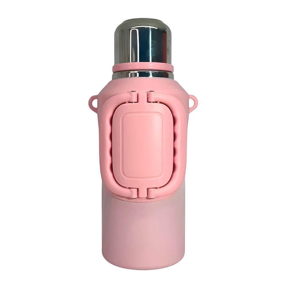 Garrafa Térmica Inox Com Alça Academia Passeio Viagem Rosa