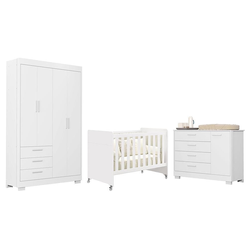 Dormitório Infantil Zaki Guarda Roupa, Cômoda e Berço Evolution - Reller Móveis