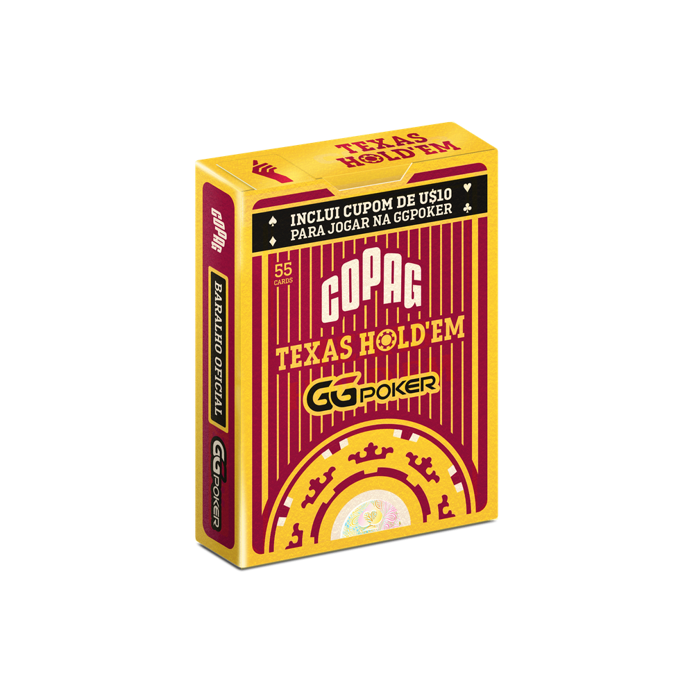 Baralho Texas Hold`em Borgonha GG Poker + Cupom de US$10 para GGPoker
