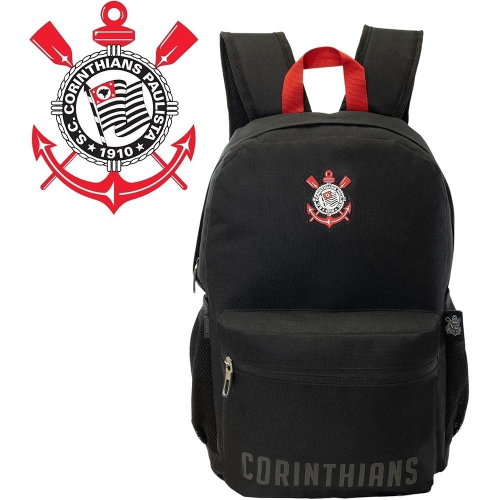 Mochila Escolar Xeryus Corinthians Classic Preta Oficial