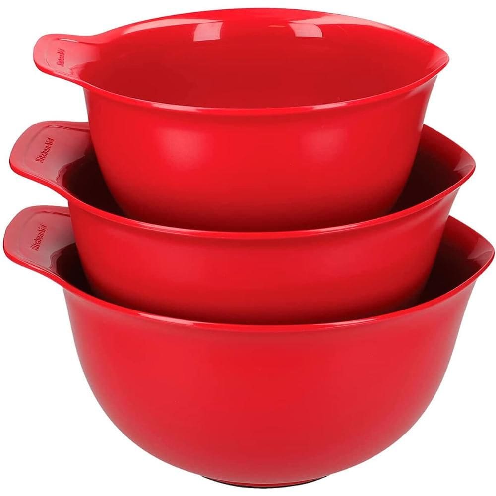 Conjunto 3 Tigelas Bowls Luxo Vermelho Cozinha KitchenAid