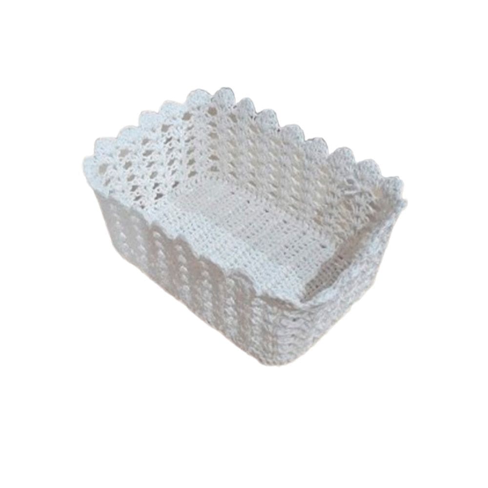 Cesto Organizador Croche Retangular 26 x 18cm Cor a Escolher