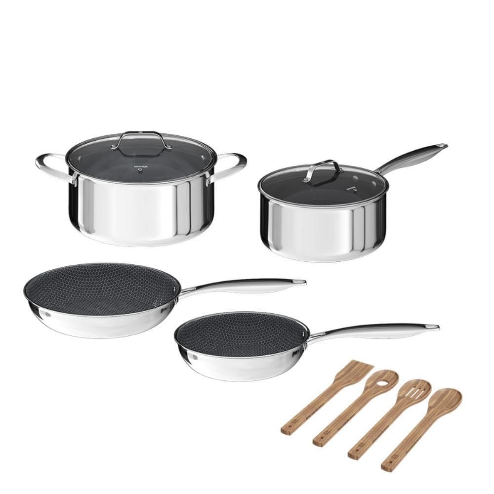 Conjunto 4 Panelas Antiaderente Gourmet Isa Scherer + 4 Utensílios de Bambu - Mimo Style