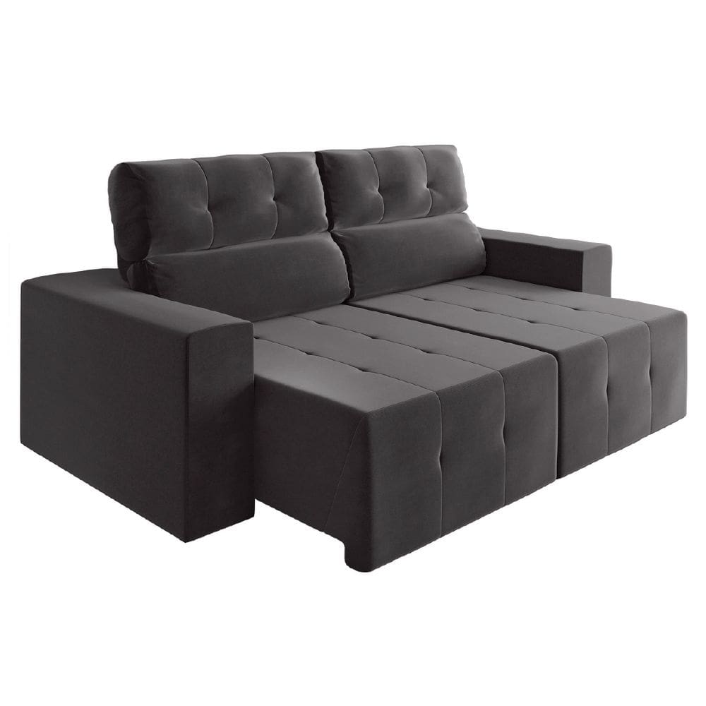 Sofá Retrátil e Reclinável 2m 3 Lugares Fênix Veludo Mamflex