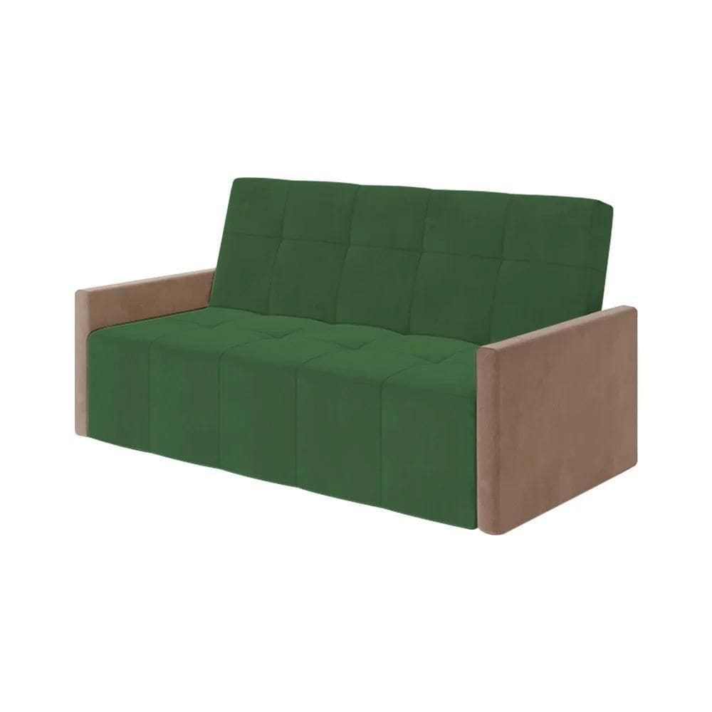 Sofá Cama 4 Lugares Paris Retrátil E Reclinável 2,10m Veludo Verde