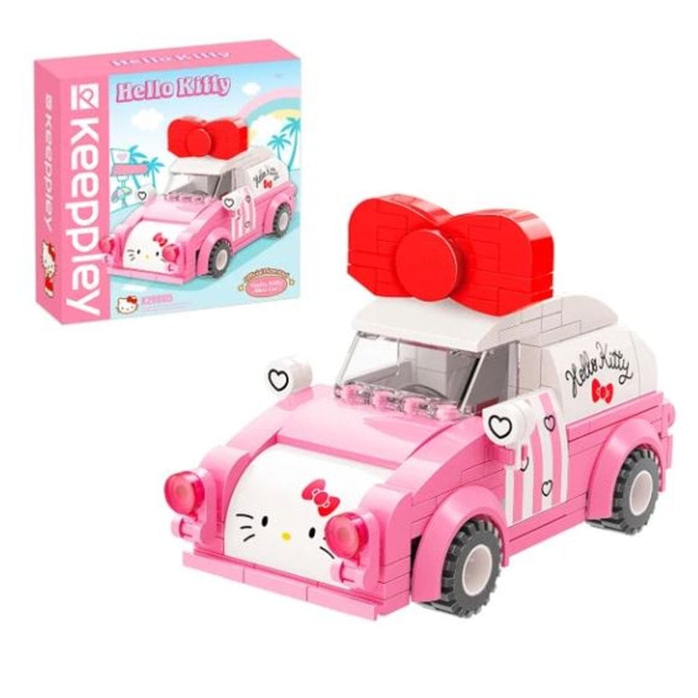 Bloco de Montar Keepplay Mini Carro Hello Kitty e Amigos