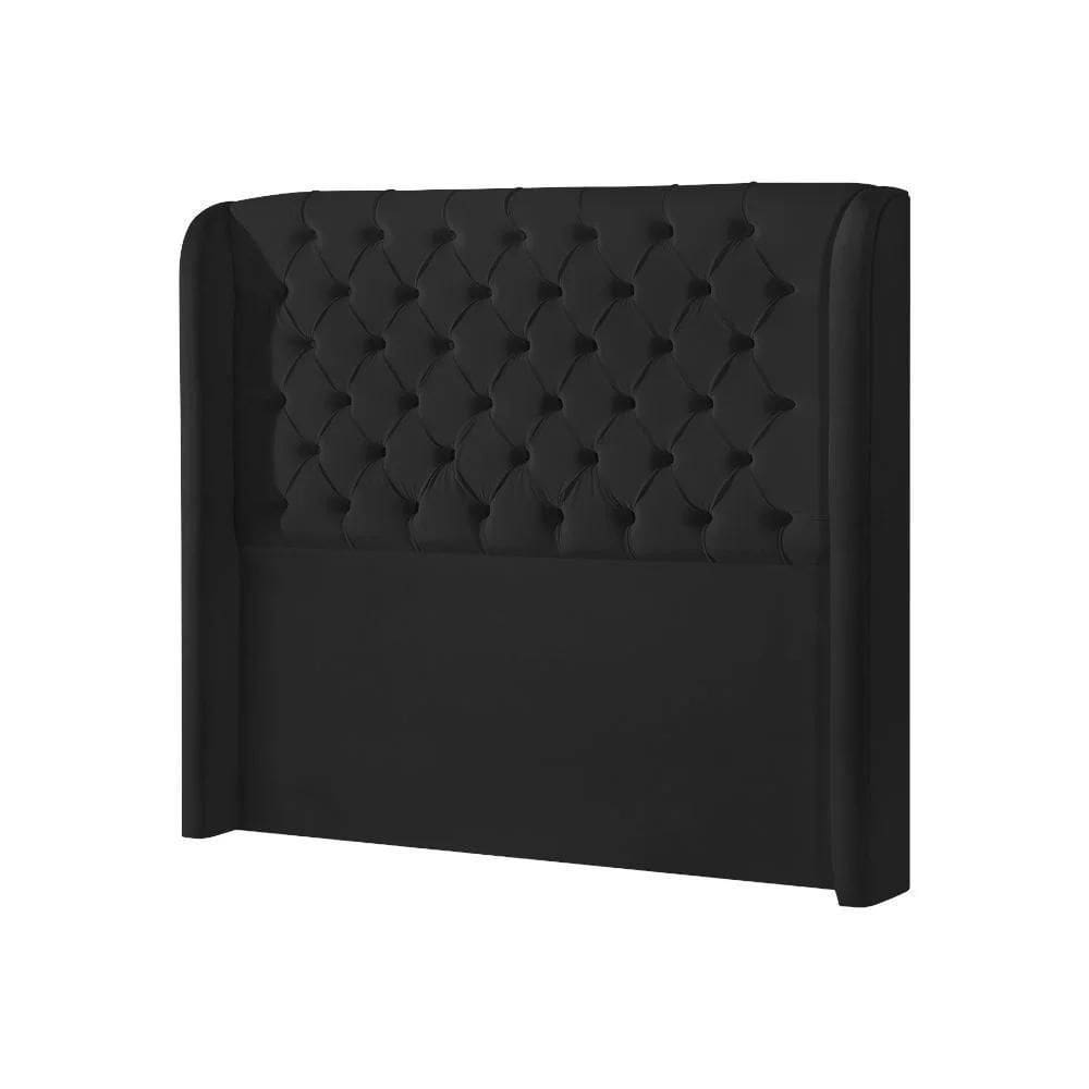 Cabeceira King Estofada Londres 195cm Imponente Veludo Preto