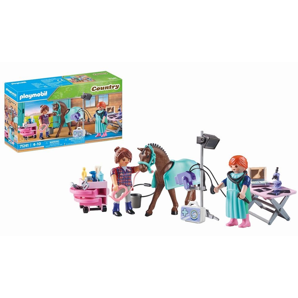 Veterinário Toy Playmobil Horse com equipamento médico