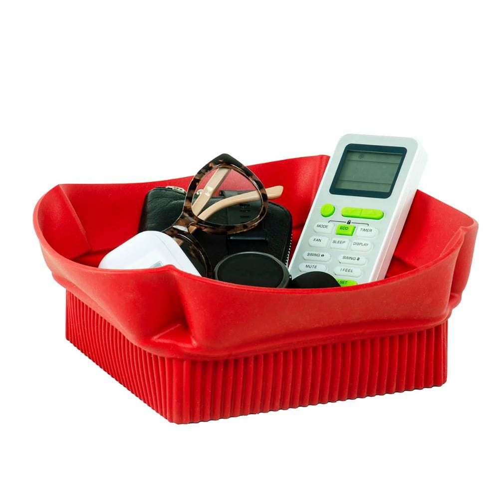 Cesto Vaso Multiuso Silicone Flexível Casa Vermelho Silikomart