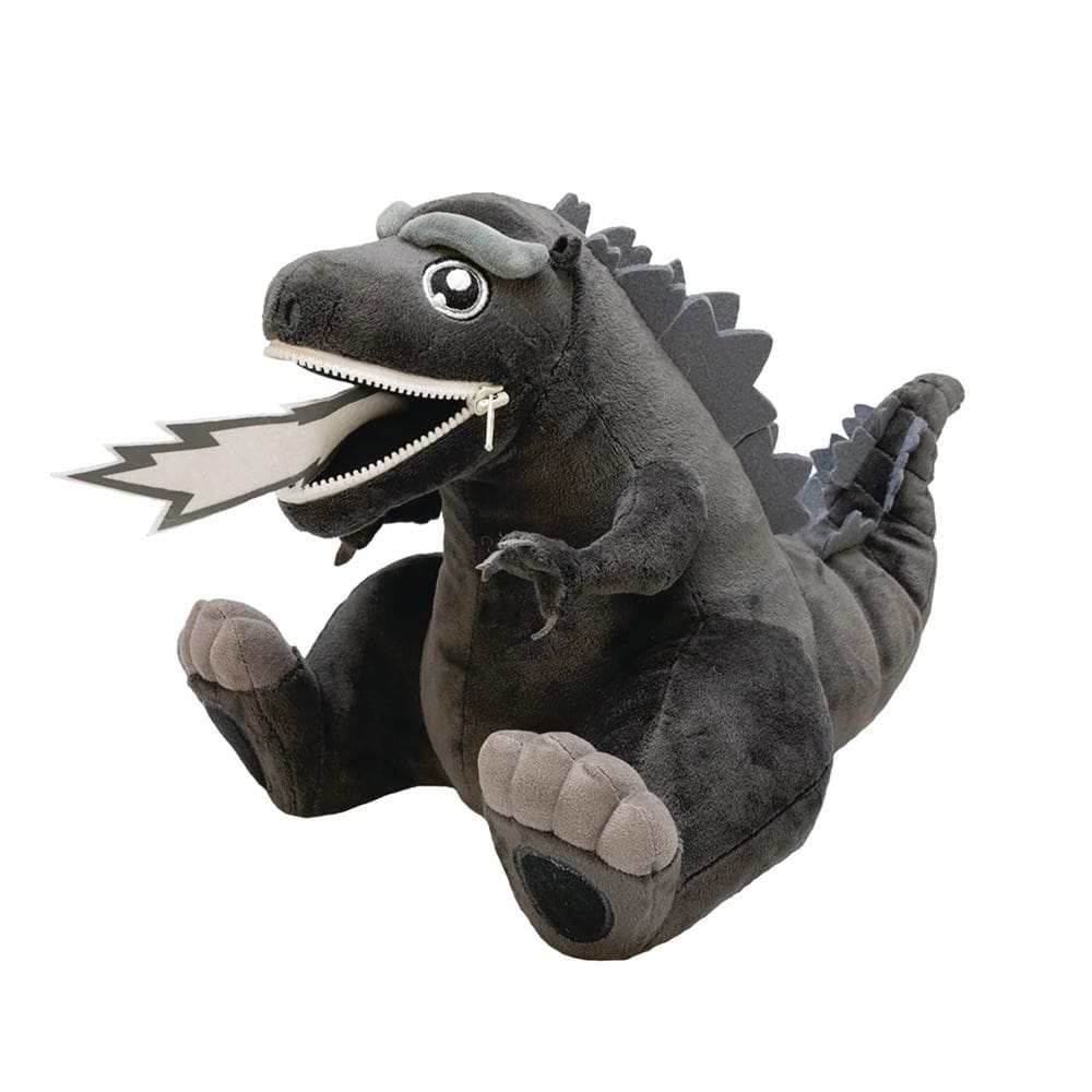 Brinquedo de pelúcia QMx Godzilla preto e branco PX ZIPPERMOUTH 22cm