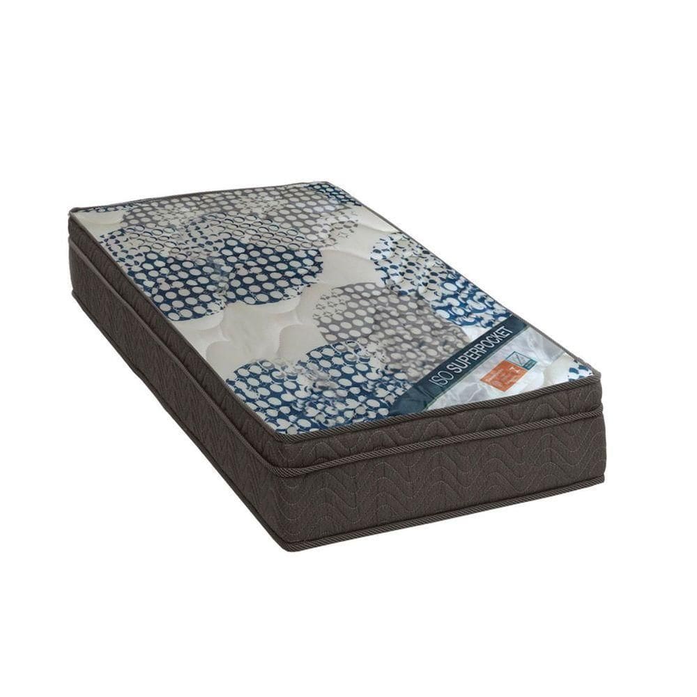 Cama Box Baú Branco E Colchão Iso Molas Ensacadas Molas Ensacadas Solteiro Ortobom