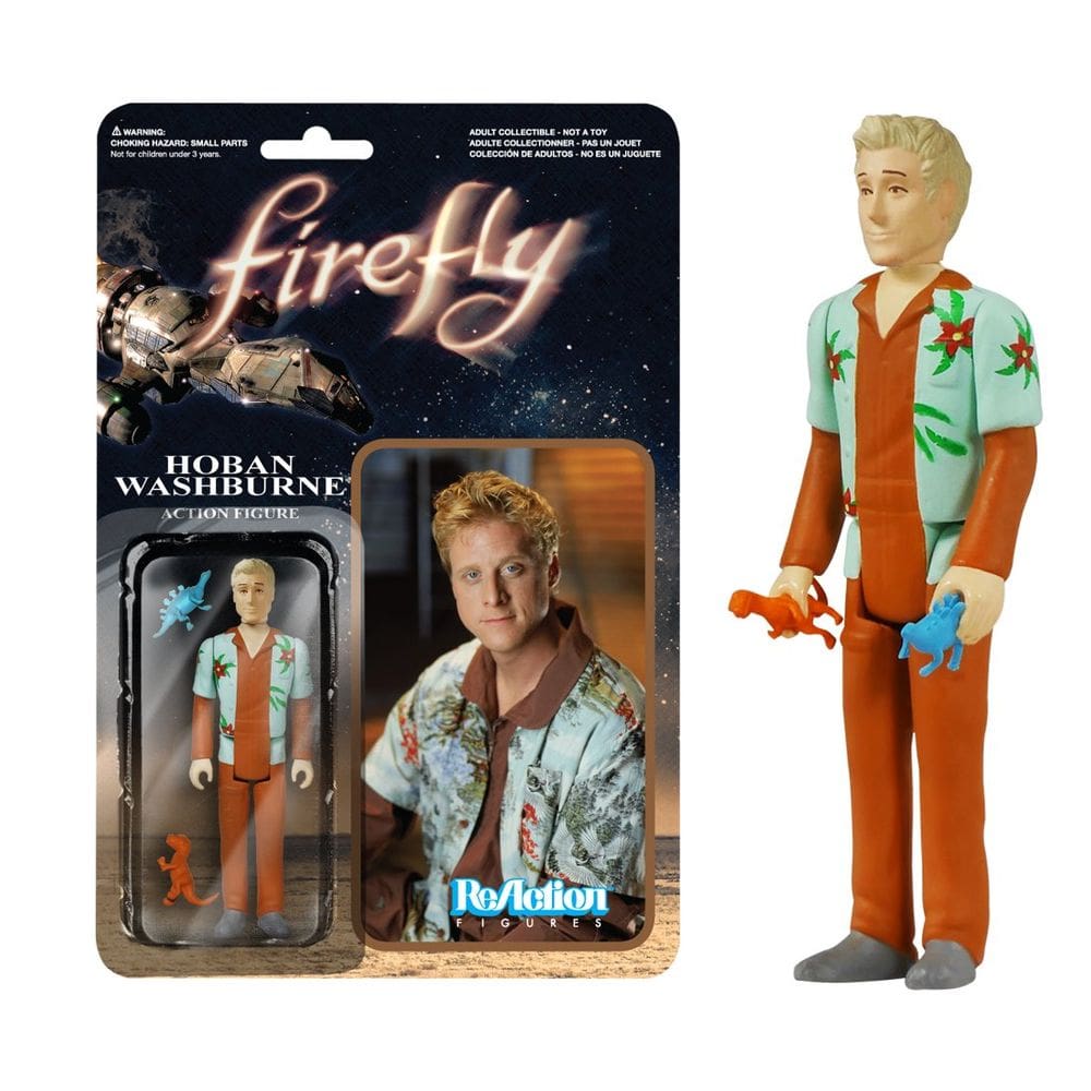 Boneco de ação Funko Firefly Hoban Washburne com dinossauro
