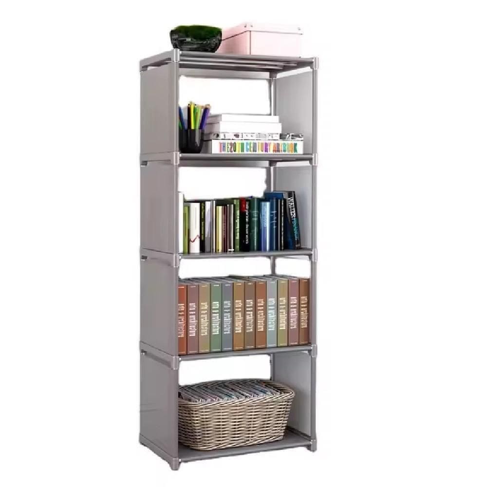 Estante Organizadora Modular Multiuso Lavanderia Casa Quarto Sala Biblioteca Porta Livro Roupas Produtos De Limpeza Cinz