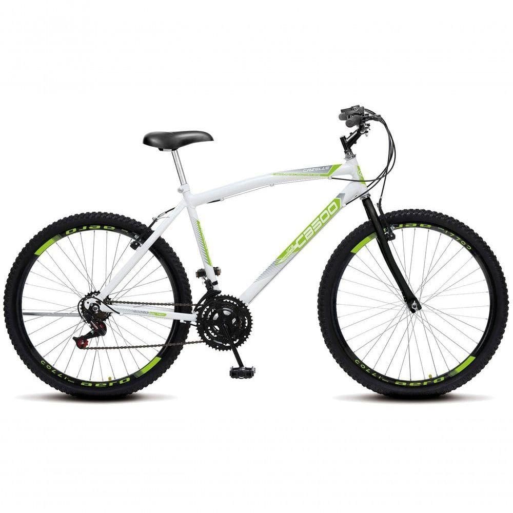 Bicicleta Cazelle Cb 500 Aro 26 Comum Natural 36 Raias 18 Marchas Freios V-brake E Suporte De Guidão Down Hill Colli Branco