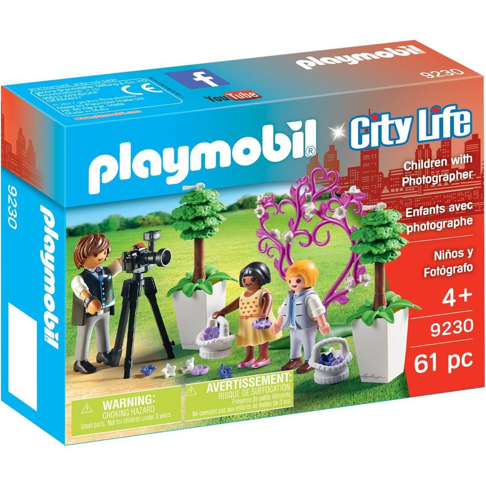 Building Figure Playmobil Children com fotógrafo