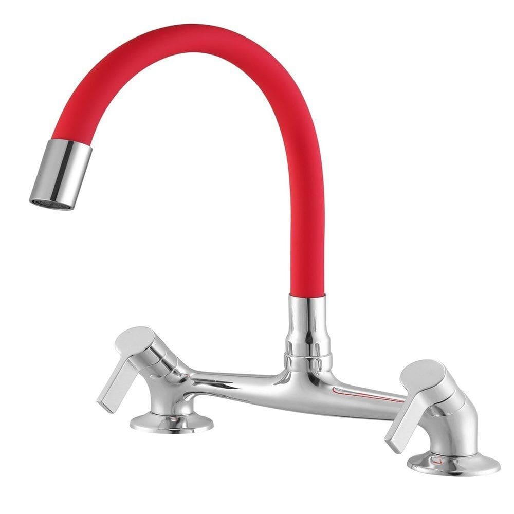 Misturador para Cozinha de Bancada 3006 Atria Meber Metais Cromado/ Vermelho