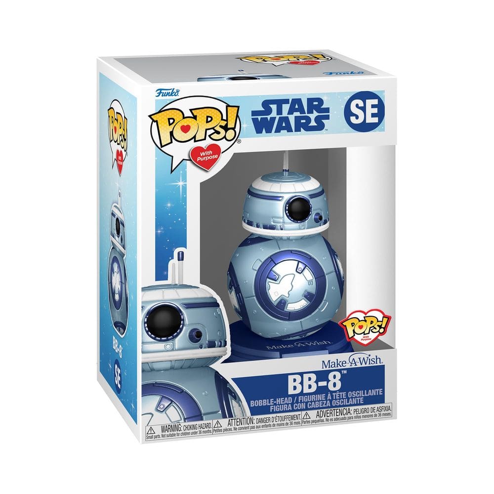 Funko Pop Star Wars Make Awish BB-8 metálico com 10,8 cm de altura