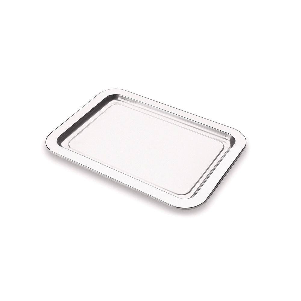 Bandeja Retangular 34,5x25cm Lixada Travessa em Inox Forma