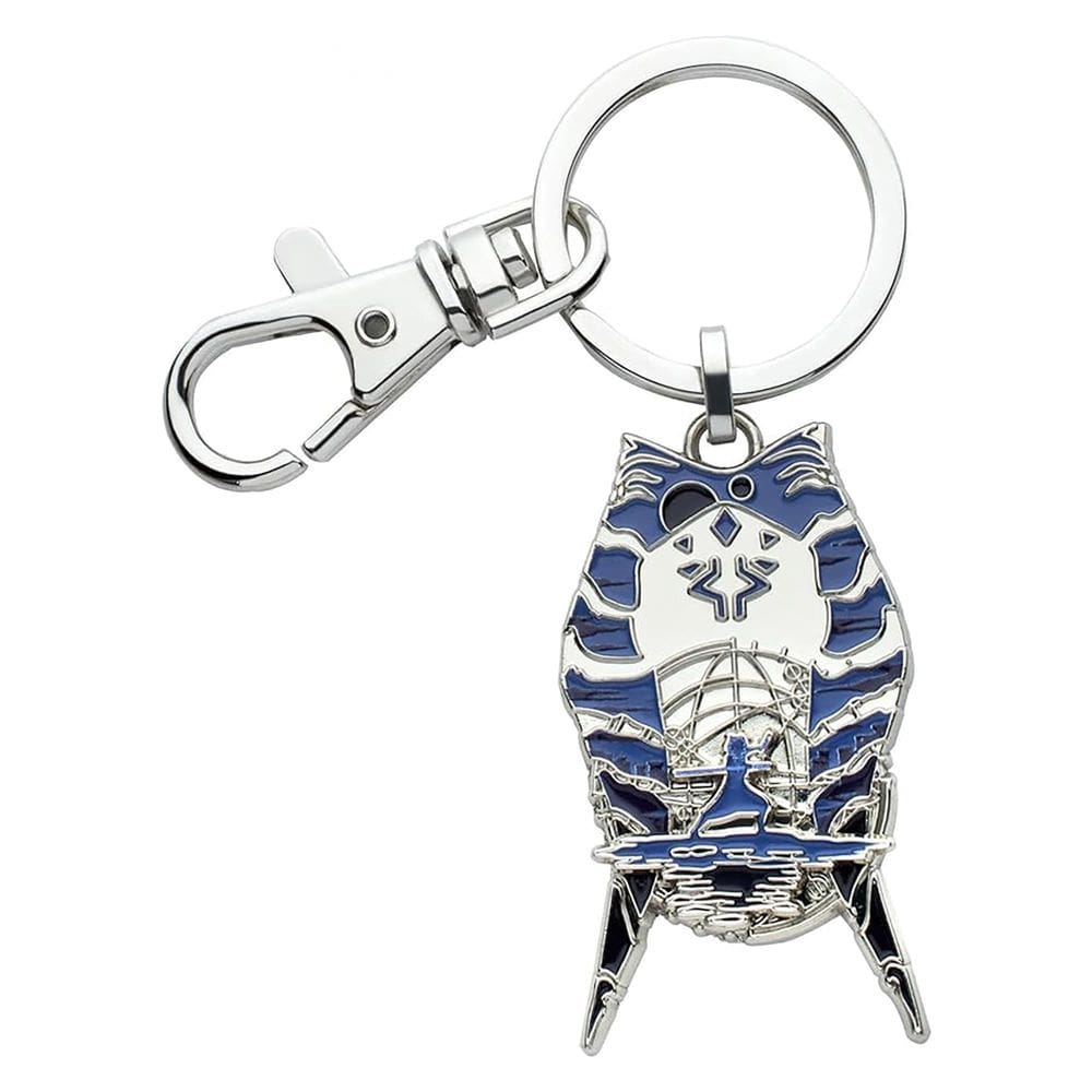Pingente de chaveiro Star Wars Ahsoka em camadas de metal prateado