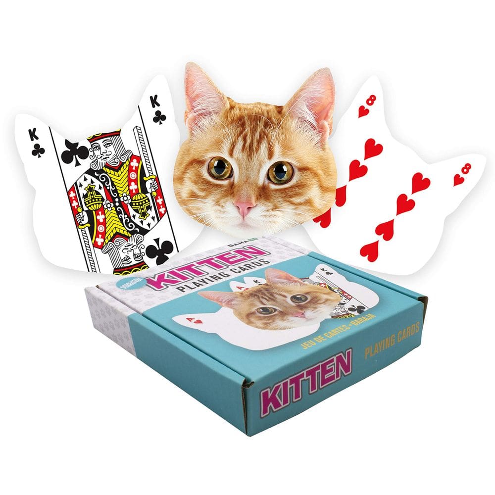 Baralho de cartas GAMAGO em forma de gatinho para amantes de gatos
