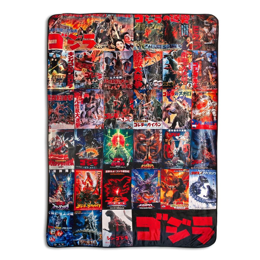Pôster do filme Throw Blanket Godzilla de pelúcia de tamanho grande 76x54”