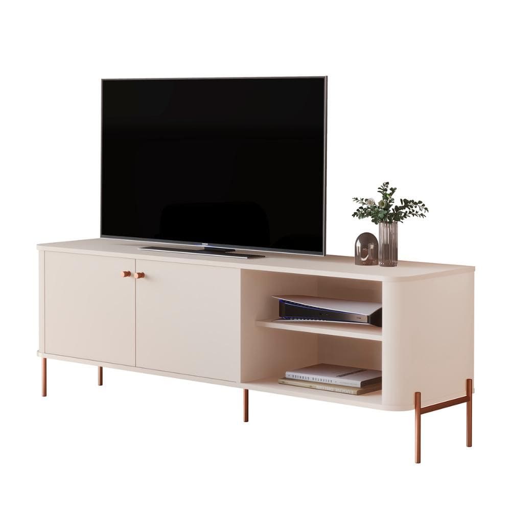 Rack Bancada Tucupí 140cm para TV até 60” com Pés de Metal