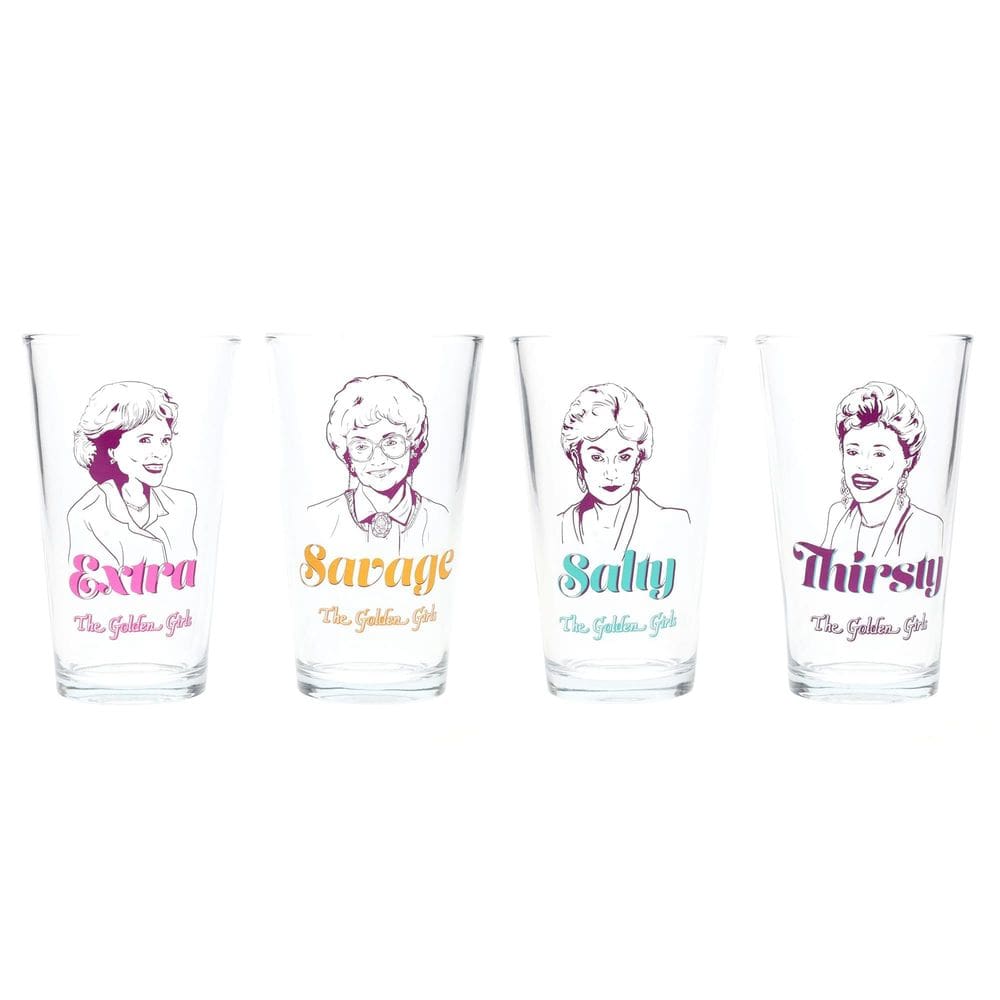 Conjunto de copos de cerveja Silver Buffalo Golden Girls Line Art 480 ml 4 unidades