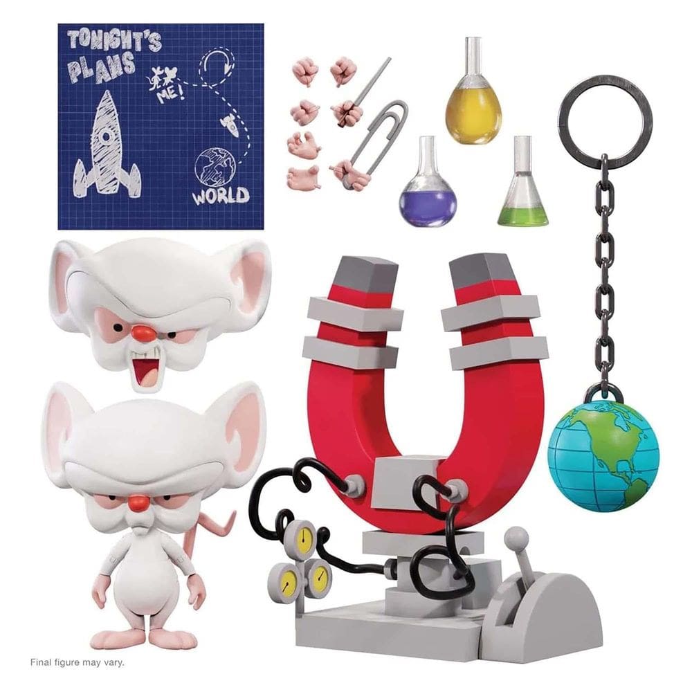 Boneco de ação Super7 Animaniacs Ultimates The Brain 18cm