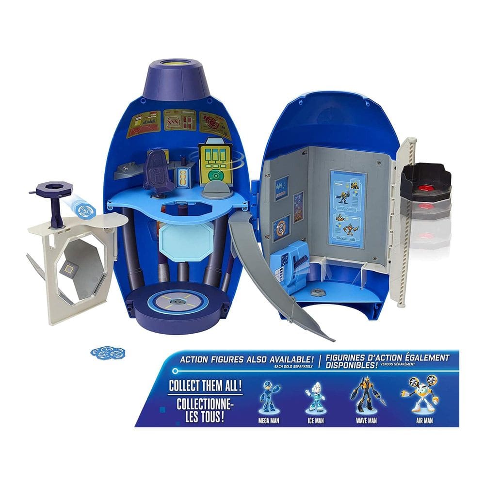Playset Mega Man carregou totalmente o laboratório de transformação do Mega Buster