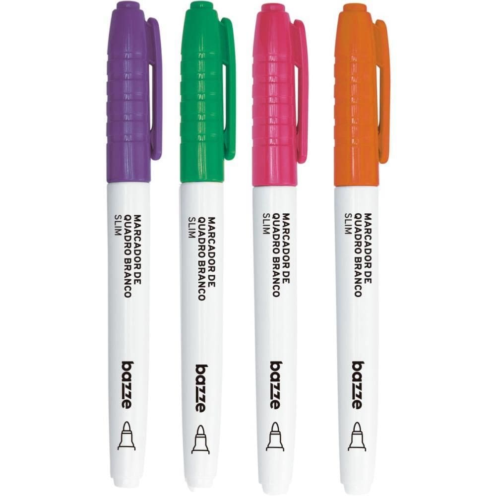 Pincel Quadro Branco Bazze Ponta Redonda 4 Cores - Summit