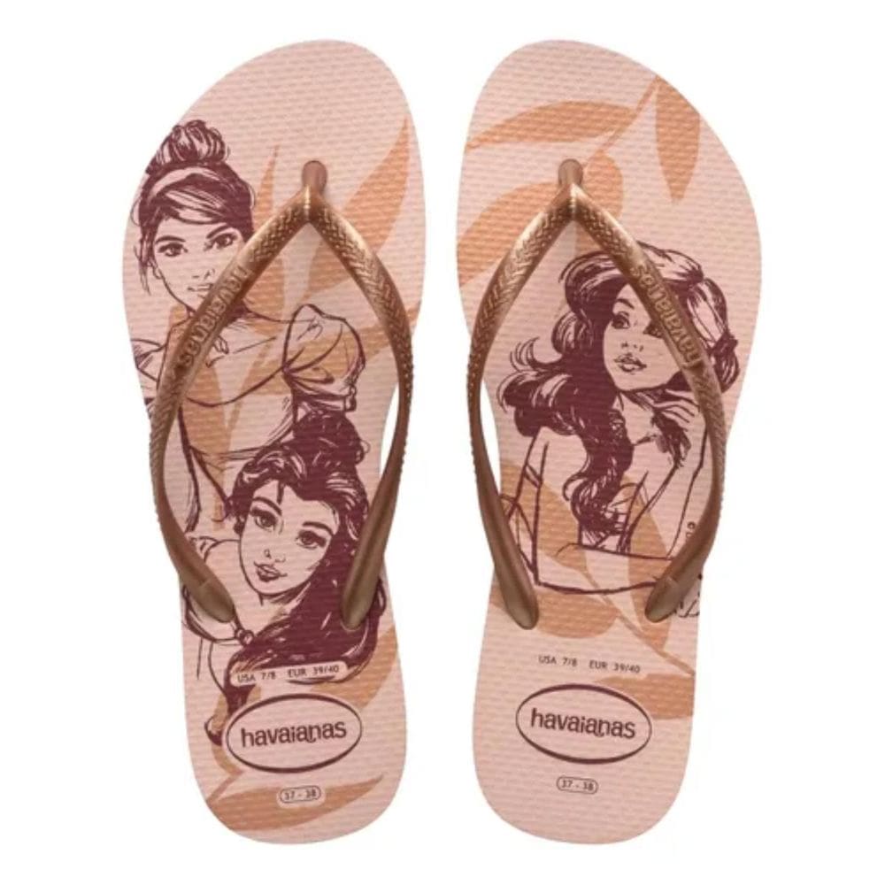 Chinelo Havaianas Slim Princesas Feminino - Rose