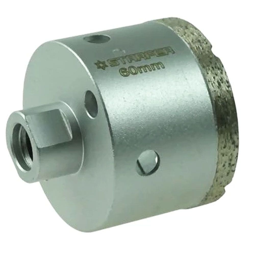 Broca Serra Copo Diamantada 60mm Rosca M14 para Esmerilhadeira Furos Limpos Telhas Tijolos Cêramica Azulejo