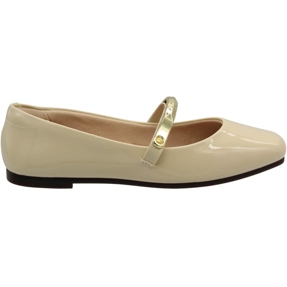 Sapatilha Beira Rio Verniz Bico Quadrado Adorno Feminina