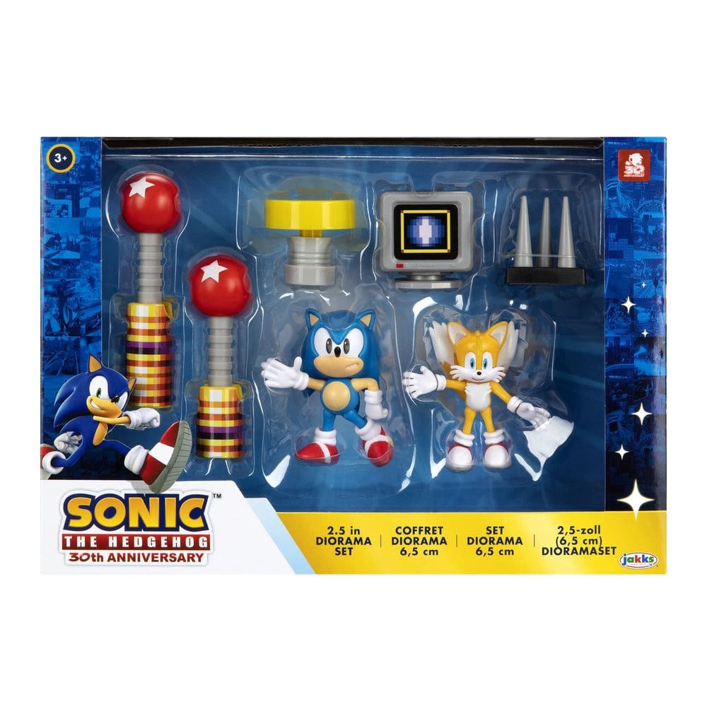 Conjunto de diorama de bonecos de ação Sonic The Hedgehog de 2,5 polegadas