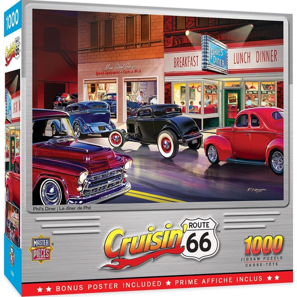 Obras-primas do quebra-cabeça Route 66 Phil`s Diner 1000 peças