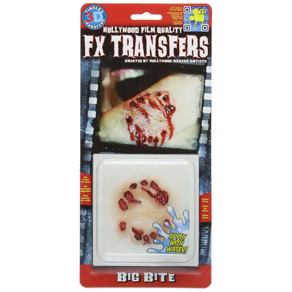 Tatuagem temporária Tinsley Transfers Big Bite, Flesh/Multi