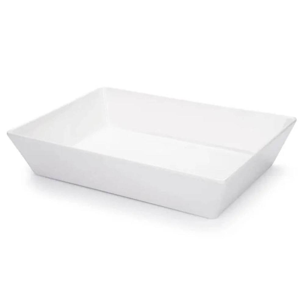 Kit 12 Travessas Brancas 4L Melamina para Servir Buffet Rest